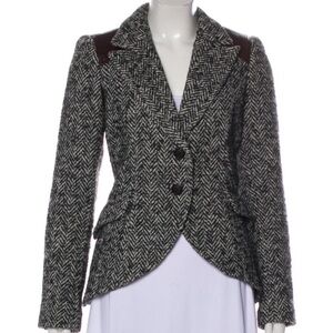 Smythe Black and Gray Herringbone Blazer